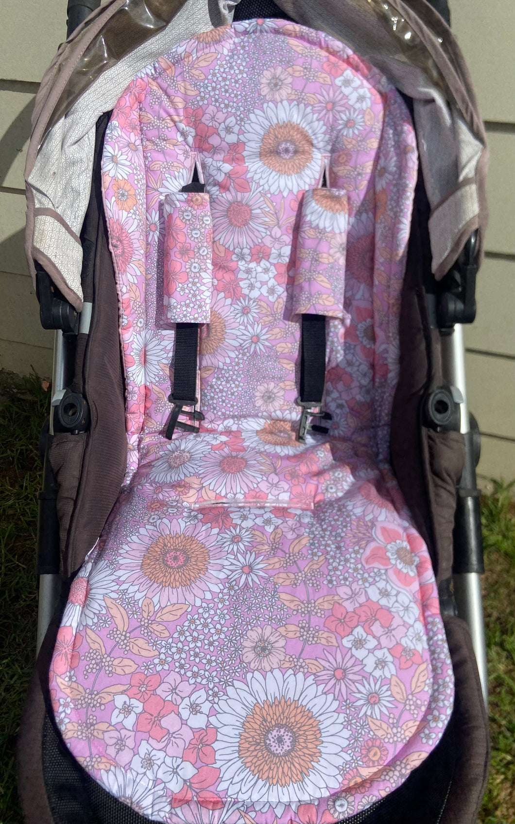 Pram Liner Universal Floral Sadie Pink