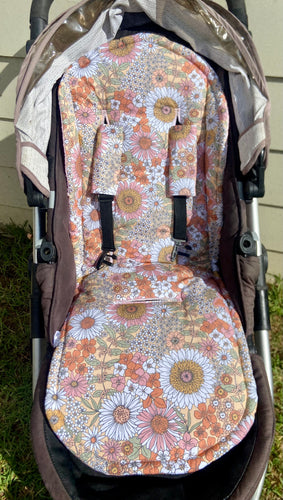 Pram Liner Universal Floral Sadie Yellow