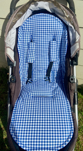 Pram Liner Universal Royal Blue Check/Gingham small