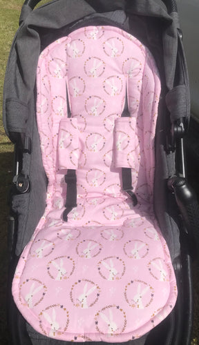 Pram Liner Universal Pink Bunnies