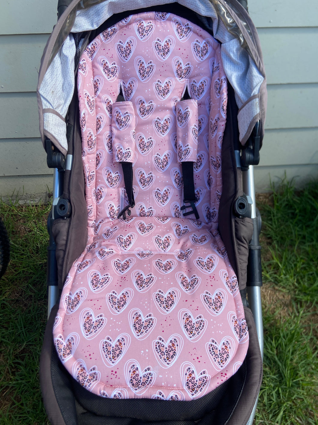 Pram Liner Universal Dusty Pink Hearts