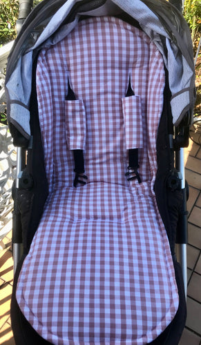 Pram Liner Universal Gingham Pink