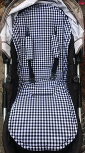 Pram Liner Universal Black and White Gingham