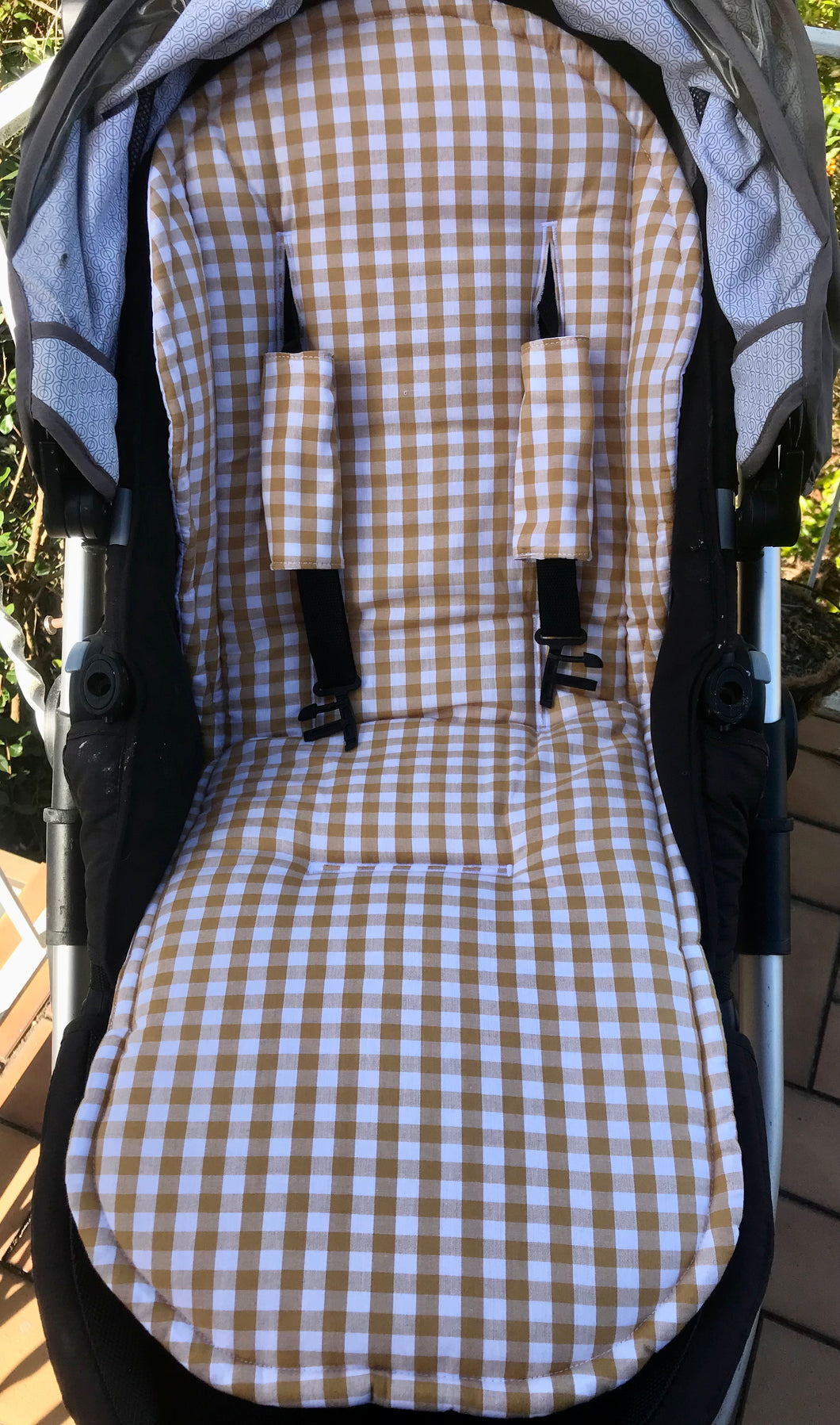 Pram Liner Universal Gingham Mustard